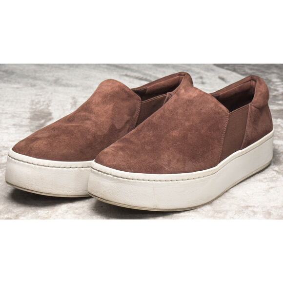 Vince Warren Brown Suede Slip On Platform Sneakers Womens Size 8.5 - Picture 9 of 15